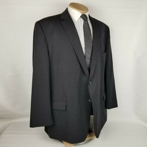 Pronto Uomo Mens Suit 54L Black Wool 2 Button - Picture 4 of 12
